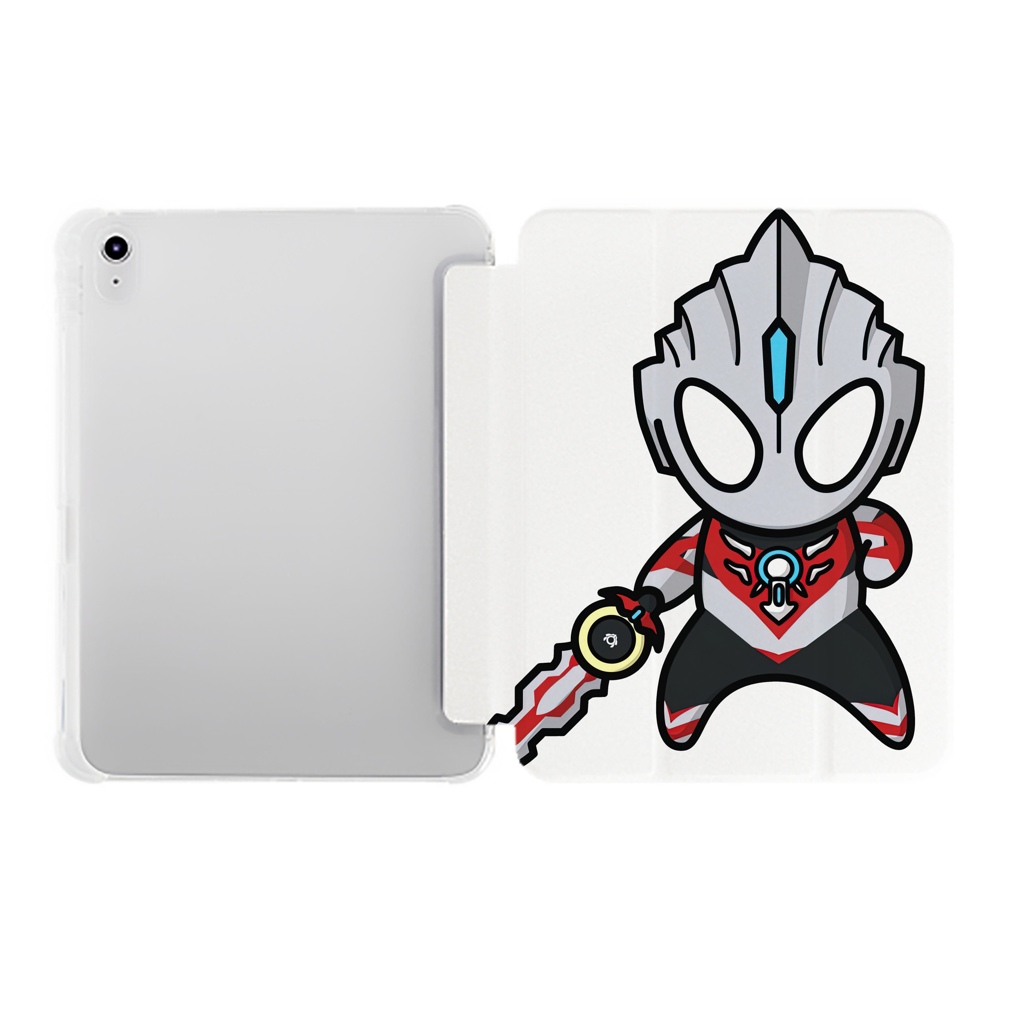 （画像用） ウルトラマン Ultraman IPad ケース ペン収納付き 三つ折りスタンド PUレザー×シリコン 対応機種9.5/10.5/10.9インチ